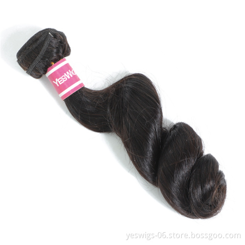 Yeswigs Loose Wave Human Hair Weaving Factory Sales Peruvian Young Girl Virgin Cuticle Aligned Spring Loose Curls Extension Hair